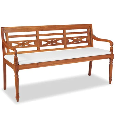 Obrázek produktu pro vidaXL Batavia zahradní lavice s čalouněním 150 cm Teakové dřevo