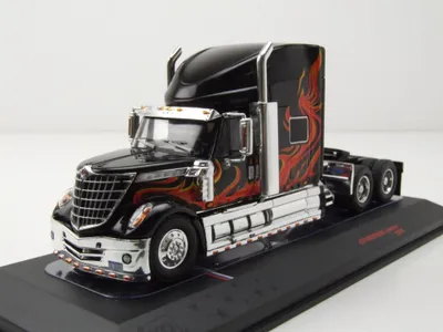 Produktbild von Ixo Models U64TR008 International Lonestar Zugmaschine 2010 schwarz rot 1:64