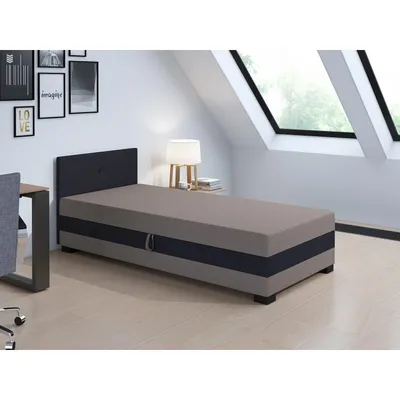 Obrázek produktu pro Jednolůžková čalouněná postel 100x195 MIRRY 2 - světlá hnědá / černá