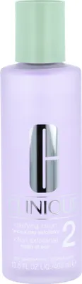 Obrázek produktu pro Clinique Clarifying Lotion 2, Čisticí voda, Ženy, Smíšená pleť, Suchá pokožka, Exfoliace, Hydratující, Vyhlazující, Pumpovacíc lahvička, Water\Aqua\Eau, Alcohol Denat., Glycerin, Hamamelis Virginiana (Witch Hazel) Extract, Acetyl...