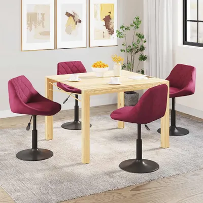 Produktbild von vidaXL Esszimmerstühle 4 Stk. Drehbar Weinrot Samt