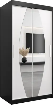 Produktbild von Kleiderschrank, Schiebetürenschrank Schlafzimmer, Schrank mit Spiegel ELYPSE 100 cm
