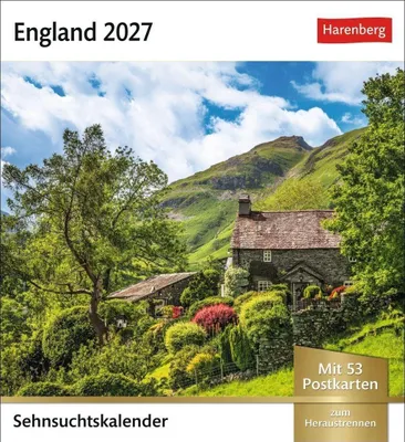 Image de Calendrier hebdomadaire 2027 - Paysages d'Angleterre avec 53 cartes postales