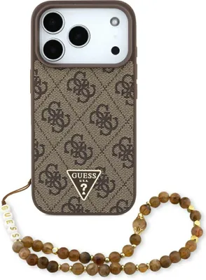 Zdjęcie produktu dla Etui Guess 4G Strap Triangle Logo MagSafe do iPhone 17 Pro brązowy
