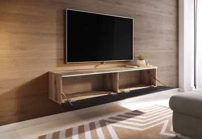 Immagine prodotto di Tavolino per TV CERIE 140 - rovere wotan / nero lucido