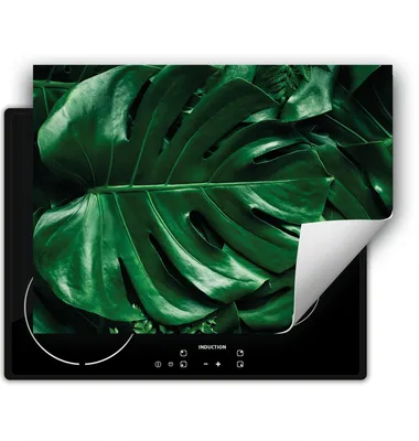 Produktbild von DarHaus Herdabdeckplatte 70x52 cm Anti Rutsch Matte Aufrollbar, grün - Blumen