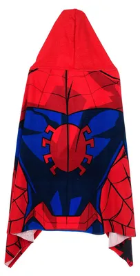 Produktbild von Spider-Man Kapuzenhandtuch 70x140 cm Kinder Badetuch Strandtuch schnelltrocknend leichtes Badehandtuch mit Kapuze für Strand Schwimmbad