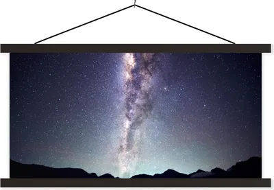 Produktbild von MuchoWow® Textilposter Universum - Galaxie - Sternenhimmel - Jungen - Mädchen - Kinder 120x60 cm mit schwarzem Rahmen - Dekoration Schlafzimmer
