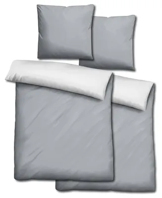 Zdjęcie produktu dla Zestaw dwuczęściowy  Sleezzz® Renforcé – pościel dwustronna w kolorze jasnoszarym/białym, 135 x 200 + 80 x 80 cm