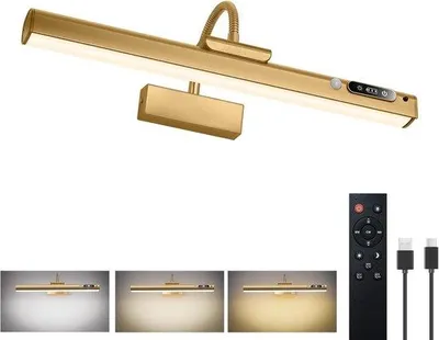 Obrázok produktu pre 15,7-palcová nástenná lampa s pohybovým senzorom – nabíjateľná 9000 mAh – na obrazy – portréty – zlatá