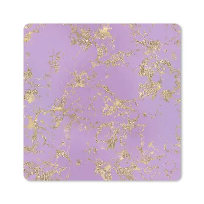 Produktbild von MuchoWow® Mauspad Mousepad Marmor - Lila - Gold 20x20 cm - Mousepads - Maus Mat - Pad - Mausunterlage - Desk Mat - Bureauartikeln