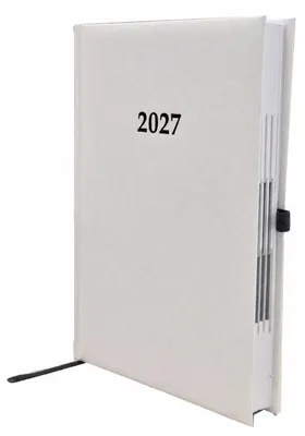 Produktbild von 2027 ADINA Buchkalender Chefplaner A5 weiss-metallic 1 Tag 1 Seite