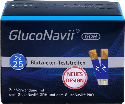 Produktbild von Standard GlucoNavii GDH Blutzuckerteststreifen 50 Stück