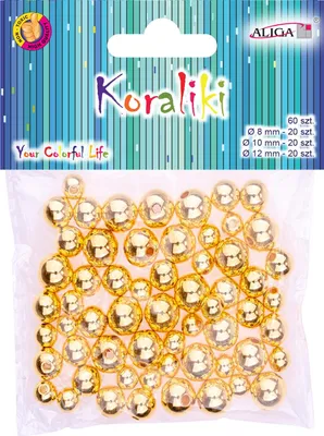 Produktbild von goldmetallisierte Kunststoffperlen, gemischte Größen PJ-9463