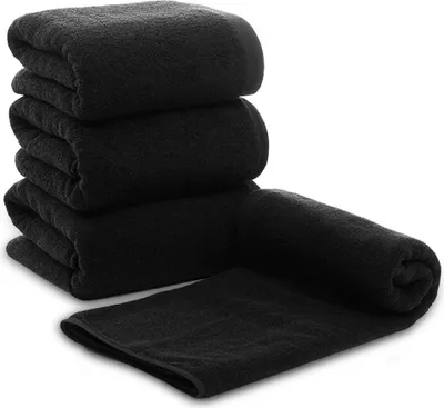 Produktbild von 4x ARLI Duschtuch 60 x 120 cm schwarz - 100% Baumwolle ( 4er Set / Pack )