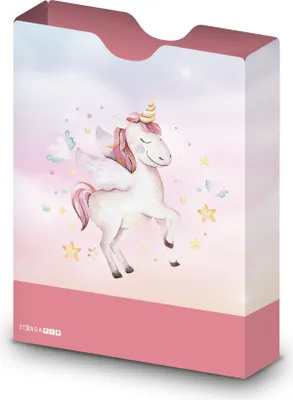 Produktbild von itenga Heftbox DIN A4 Hochformat aus PP Motiv Einhorn Wasserfarben