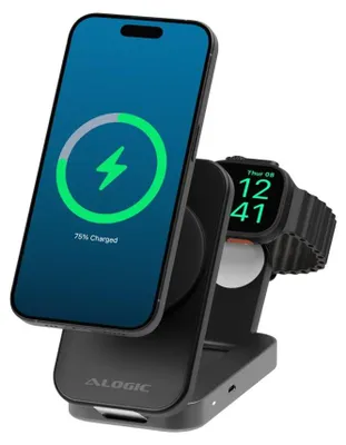 Zdjęcie produktu dla ALOGIC FLIP 2IN1 QI2, Wewnętrzna, USB, Bezprzewodowe ładowanie, Czarny