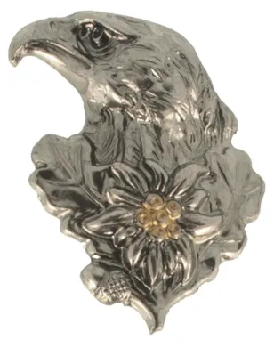 Hutanstecker Adlerkopf von Hut-Breiter in silber