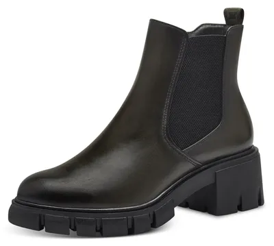 Image de Bottes en caoutchouc pour femmes Tamaris, talon bloc, couleur camel/marron, taille 37 EU