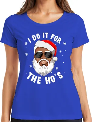 Produktbild von I Do It For The Ho's Santa Weihnachtsmann Geschenk lustig Damen T-Shirt, Blau, M