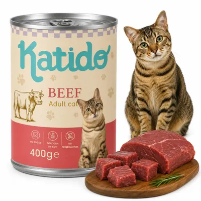 Productafbeelding van KATIDO Rundvlees - natvoer voor katten - 400g
