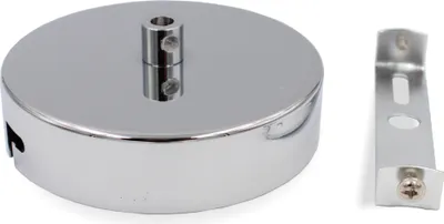 Produktbild von Metall Baldachin Standard mit Bajonett und Zugentlastung | Ø 100 mm | Höhe 25 mm | Chrom