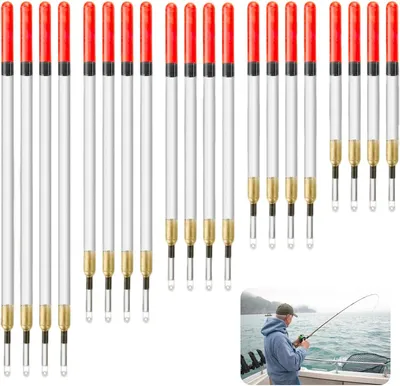 Imagen del producto de Conjunto de 6 flotadores tipo "waggler" para pesca en agua dulce, con hilo de plomo y anzuelo, ideales para la pesca de carpas, lucio y anguila
