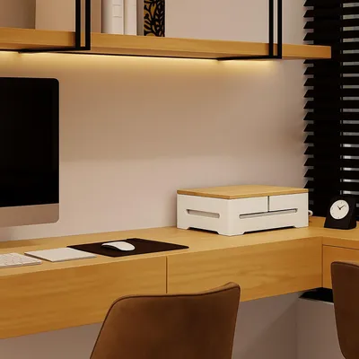 Produktbild von Kabelaufbewahrungsbox aus Bambus mit Deckel - Verbirgt Steckdosenleisten