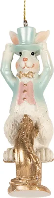 Immagine prodotto di Ciondolo pasquale Clayre & Eef coniglio 4x4x10 cm plastica bianca