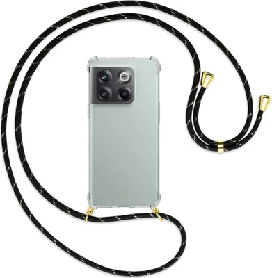 Produktbild von Handykette Backcover-Schutzhülle mit Band (Metall goldfarben) für OnePlus 10T 5G (6.7'') - schwarz/gold
