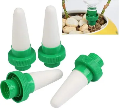 Produktbild von Keramik Bewässerungskegel 4-teilig Automatische Pflanzenbewässerung Topfbewässerung Tropfbewässerung Zimmerpflanzen Garten ABS Kunststoff Selbstbewässerung