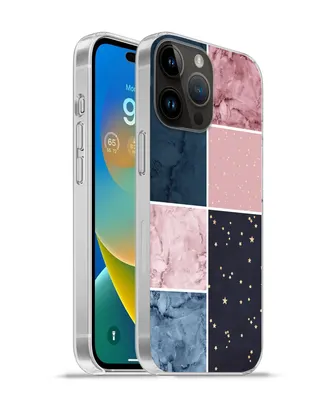 Produktbild von MuchoWow® Handyhülle Schutzhülle Hülle für Apple iPhone 14 Pro - Softcase Marmor - Rosa - Blau Silikon Softcase Handy Hülle - Umschlag