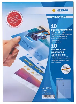 Produktbild von Postkartenhüllen, transparent, Folie 10 St.