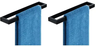 Immagine prodotto di Portasciugamani senza fori, acciaio inossidabile nero, 30 cm, set da 2