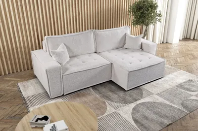 Produktbild von Kaiser Möbel L-förmiges Bohoo-Ecksofa mit Schlaffunktion Hellbeige Rechts