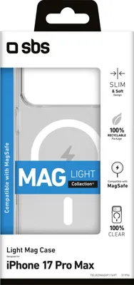 Obrázek produktu pro SBS TELIG2MAGIP1769T, Obal, Apple, iPhone 17 Pro Max, 17,5 cm (6.9"), Průhledná