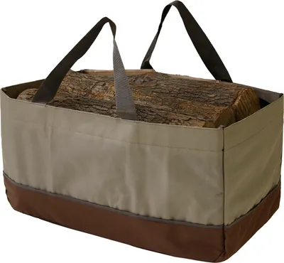 Produktbild von Kaminholztasche aus Oxford Stoff Holzkorb Kaminholzkorb Holztasche Oxfordtasche Kaminholzträger Brennholztasche für Holz Kaminholz Zeitungen 61 x 28 x 30cm Khaki+ Kaffee