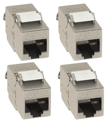 Produktbild von 4x Keystone CAT8.1 Modul metall geschirmt werkzeuglose Montage