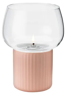 Produktbild von Rig-Tig Windlicht Hygge Hurricane, Kerzenhalter, Borosilikatglas, Keramik, Rose, H 16 cm, Z00137-1