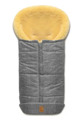 Produktbild von Heitmann Felle Premium Lammfellfußsack Serie "Eisbärchen", Farbe: Grau/Meliert 975GM