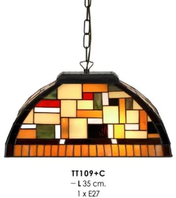 Immagine prodotto di Lampada a sospensione Tiffany diametro 35 cm TT109 + Lampada C