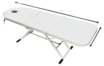 Obrázok produktu pre Masážny stôl, nastaviteľná opierka chrbta, ergonomický dizajn, BIELY