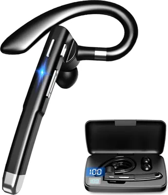 Kabelloses Bluetooth Headset V5.1, 500mAh Ladebox, Leichtes In-Ear Headset mit Mikrofon
