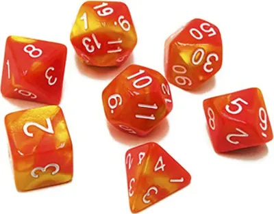 Produktbild von Verschiedene Würfel - 7 Stück Farbe Rot Rollenspiele