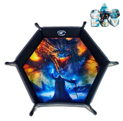 Produktbild von Würfeltablett und 7-teiliges Würfelset für Dungeons & Dragons