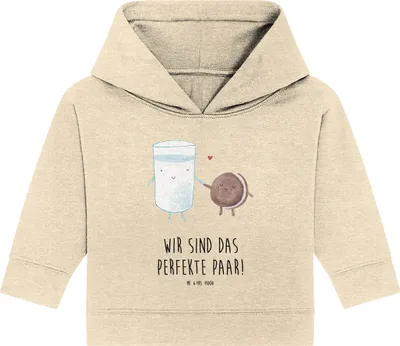 Produktbild von Mr. & Mrs. Panda Organic Baby Hoodie Milch Keks 24. - 36. Monat - Natural Raw - Geschenk, Kaffee, Cookie, Lustige Sprüche, Kapuzenshirt, Romantisch, Kekse
