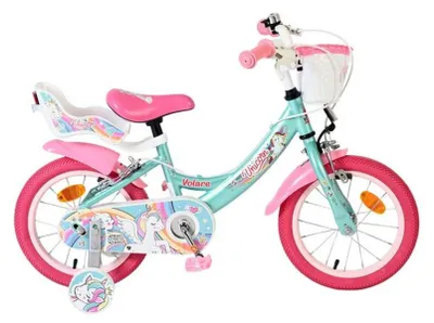 Immagine prodotto di Bicicletta per bambini Volare Unicorn - Modello da ragazza - 14 pollici - Verde - Con due freni a mano