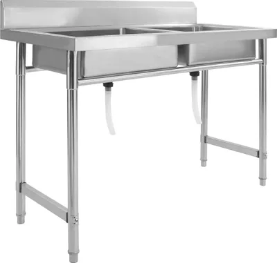 Immagine prodotto di vidaXL Lavello da cucina a doppia vasca in acciaio inox