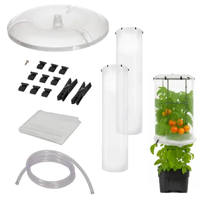 Image de KOTARBAU® Lot de 2 films de protection pour plants de tomates ⌀ 40 cm x 148 cm Film de protection pour tomates Film de protection Cloche de maturation Film de maturation Petite serre Transparent
