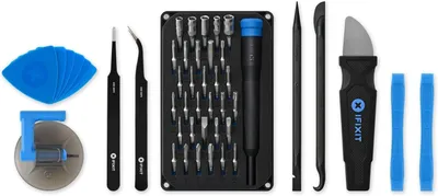 Produktbild von iFixit IF145-783-1, Werkzeug-Sets, Gaming-Controller, Handy/Smartphone, Laptop, Tablets, Magnetic parts mat, Eröffnungswahl, SIM eject tool, Schraubendreher, Spudger, Saugnapf, Pinzette, Nylon, Polymer, Polyoxymethylen (POM), Edelstahl, Stahl, Ethylenvinylacetat (EVA), Schwarz, Blau, Grau, Flach, Sechseck, Mutterndreher, Pentalobe, Phillips, Sicherheitstorx, Standoff, Torx, Tri-point,...